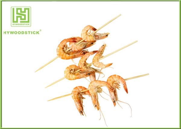 Disposable Bamboo Barbecue Skewers Fruit Cocktail Sticks 300mm X 3.0mm Size