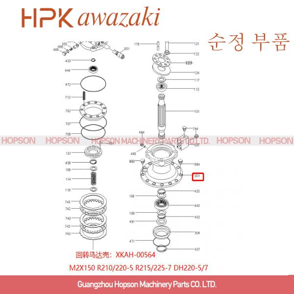 Части снабжения жилищем мотора гидравлического костюма R210-5 R220-5 R215-7 экскаватора XKAH-00564