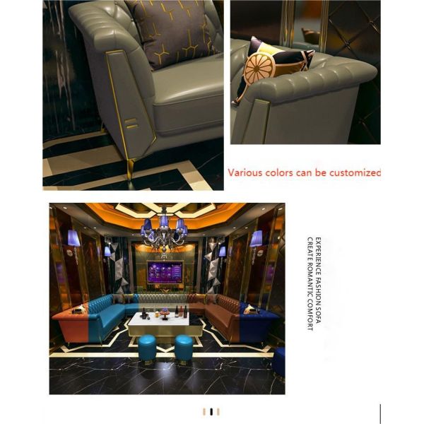 Custom Modern Leather L Shape Sofa bar Lounge Furniture Nightclub U Shape Restaurant Booth Seating Light Luxury bar Furniture