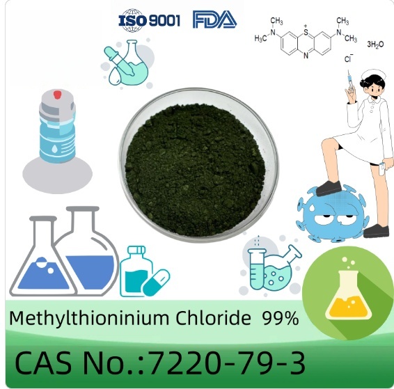 Pharma Grade Methylene Blue Trihydrate Powder Methylthioninium Chloride  cas 7220-79-3