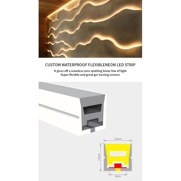 Luz de neón LED de silicona flexible e impermeable 12 * 12mm luces decorativas de neón de interior y exterior