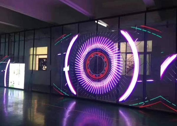 4200cd Translucent LED Screen , P10.42mm Advertising Led Glass Display