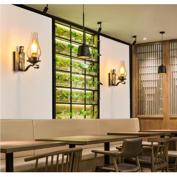 Retro industrial light iron wall lamp creative restaurant corridor bedroom bedside glass wall light (WH-VR-40)