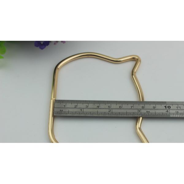 Popular wholesale zinc alloy cat head shape light gold metal bag hardware handle