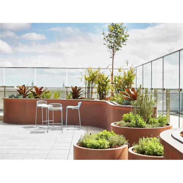 Customized Garden Rectangular Metal Flower Pot Corten Steel Planter Pots