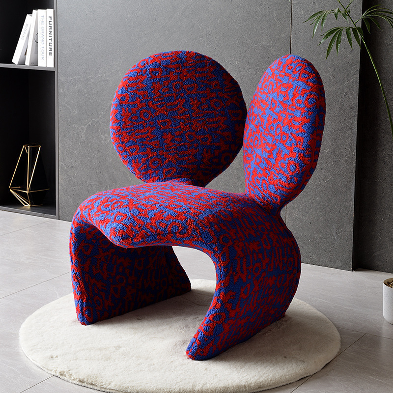 Creative Single Leisure Lounge Chair Mickey Ear-Shaped Accent for Living Room and Bedroom Casual Lazy Chair