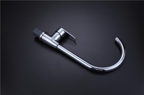 Contemporary Kitchen Sink Faucets , Cold Hot Single Handle Stainless Steel Faucet