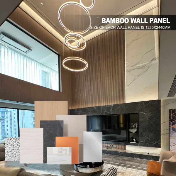 Wood Grain Wood Veneer Panel Interior Waterproof Wall Decor Seamless Wall Panels