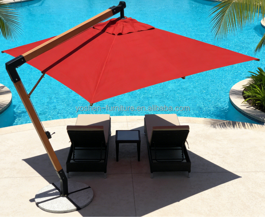 Heavy Duty Commercial Grade Cantilever Umbrella Windproof Aluminum Frame for Outdoor Hotel Patio
