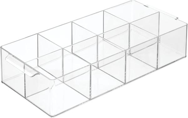 Acrylic Pen Holder 4 Compartments,Clear Pen Holder Organizer Makeup Brush Holder for Office Desk Accessories,Cosmetic