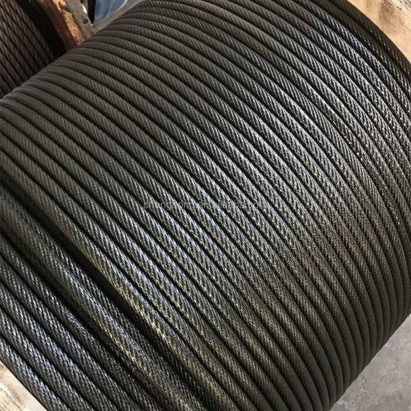 26mm 6x37 FC Wire Rope Ungalvanized Steel Cable Ropes with Black Oil Construction Special Cold Heading Steel 26mm