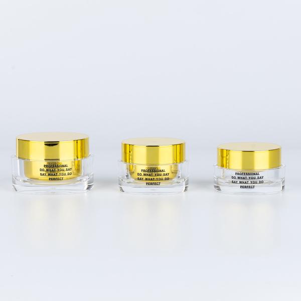 15g 30g 50g Double-wall Acrylic Cosmetic Cream Jar with Golden Lid Nail Polish Bottle