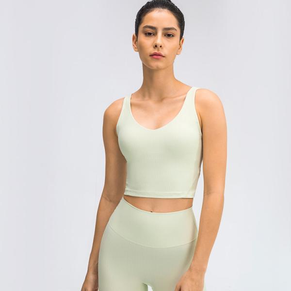 High Stretch Ribs Sweat-Wicking Gym Vests Womens Sportwear 2021 Slim Yoga Vest