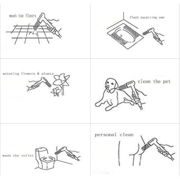 Brass ABS 1/2'' 270g 139.5mm Bathroom Bidet Sprayer