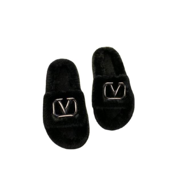 1D0029 Lady Wholesale Furry Fashion Fur Fluffy Slipper