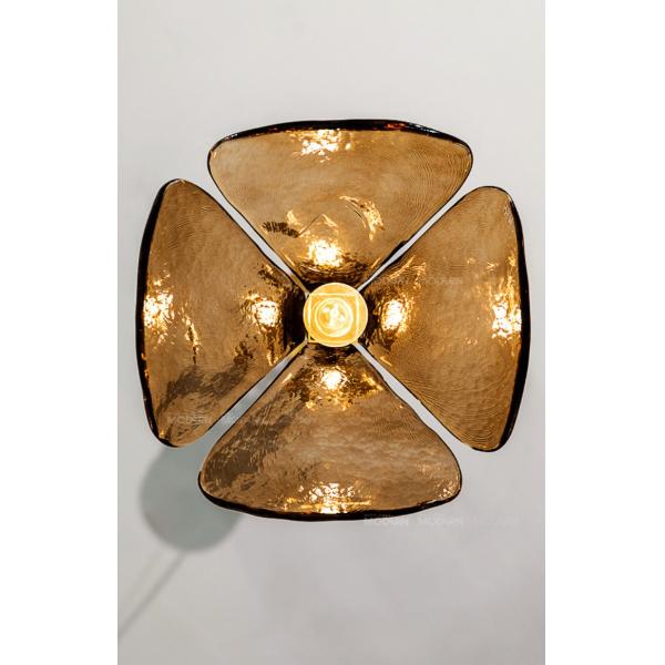 Vintage nordique Wabi Sabi Clover Lustre en verre Restaurant Café Chambre à coucher Pendant Light