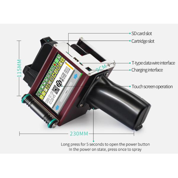 Single Color Handheld Inkjet Printer for English Number Qr/bar Code at Affordable