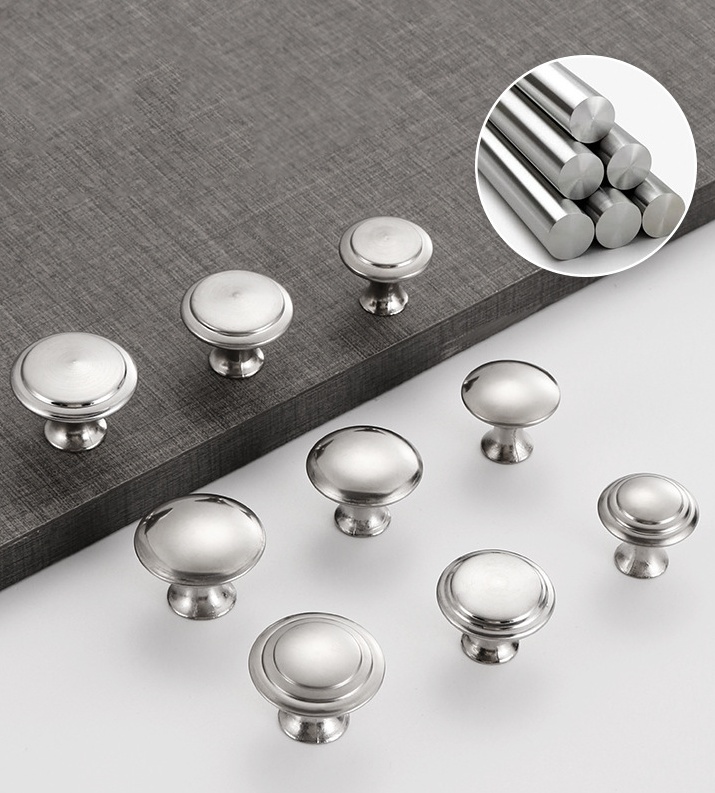 Modern Silver Black Drawer Handle and Knob Plating Round Cabinet Knobs for Furniture