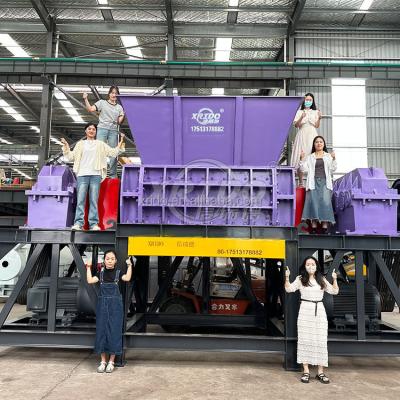 Prix de l'usine Déchiqueteur à double arbre pour les déchets plastiques Usine de recyclage de plastique Déchiqueteur à bloc plastique