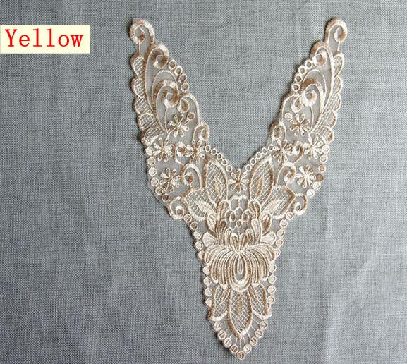 Polyester  Embroidery Collar Lace for Pajamas  Mesh Based Necklace Decoration
