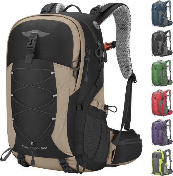 Hiking Backpack,Camping Backpack,50L Waterproof Hiking Daypack with Rain Cover,Lightweight Travel Backpack