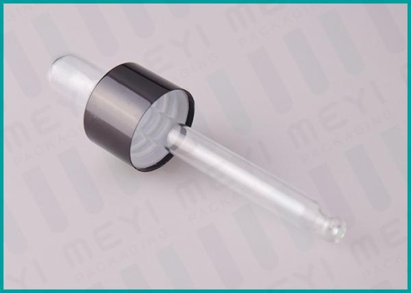 18/410 Aluminum Sheathed Glass bottle Dropper With Clear Transparent TPE Bulb