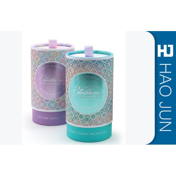 Decorative Cylinder Paper Box With Lid , Varnishing / Glossy Surface