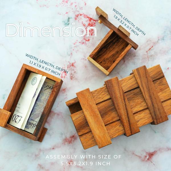 Double Magic Box Brain Teaser Custom Solid Wood Box with Hidden Compartments