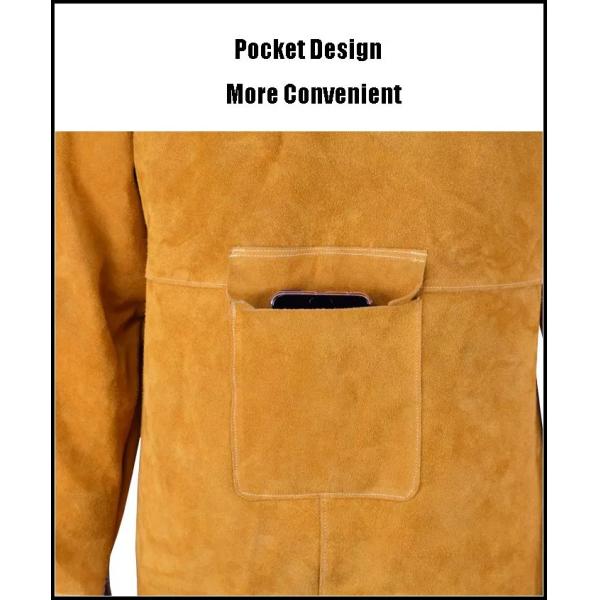 Durable Cow Leather Welding Clothes Long Coat Apron Protection Clothes PPE Safety Wear