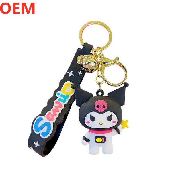 Custom 3d PVC plástico desenho animado Keychain OEM Design lindo Mini Keychain plástico