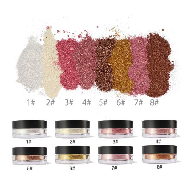 8 Colors Makeup Cheek Highlighter , Highly Pigmented Highlighter Loose Powder
