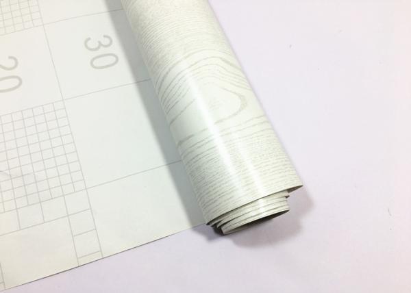 White Fashionable Wood Grain Adhesive Contact Paper Home Decoration
