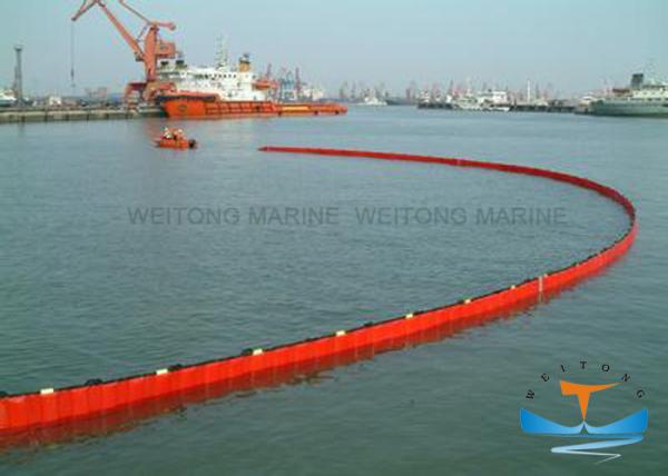 Easy Deployment Oil Spill Containment Boom , Pvc Oil Boom 20KN Strength