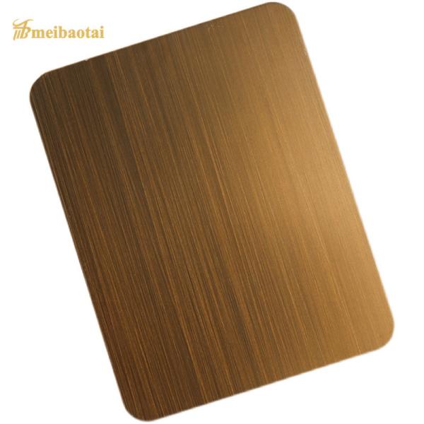 La feuille décorative d'acier inoxydable des pieds 4*8 adaptent la brosse aux besoins du client de délié de revêtement de couleur de PVD