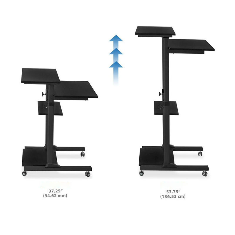 Single Movable Office Workstation Foldable Desk with Wheels and Adjustable Height