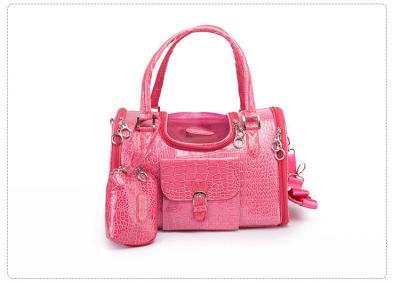  				Design Quality PU Leather Hot Pink Pet Hand Bag 	        