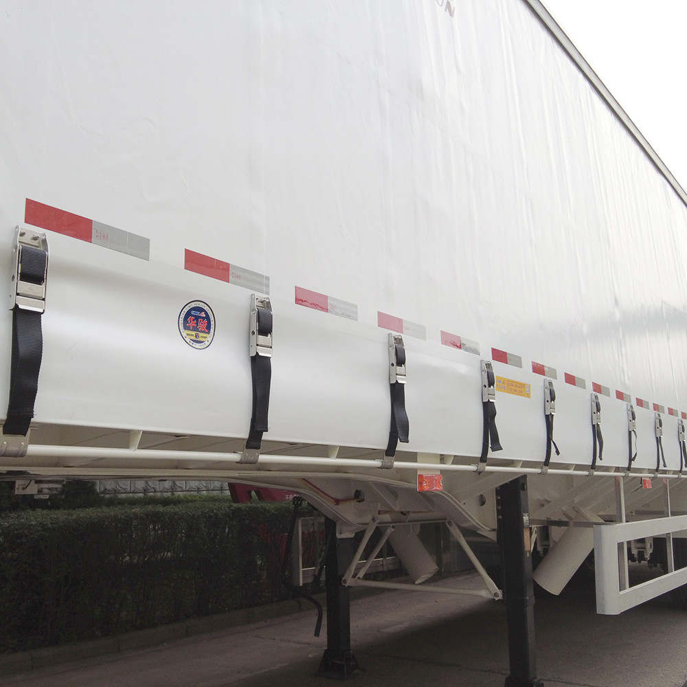 CIMC HUAJUN Trailer Curtain Tensioner 3 Axles 40 ft Drop Deck for Dry Cargo Transport