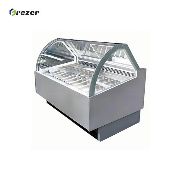 Congélateur d'exposition de crème glacée horizontal 110V / 220V, congélateurs à trempette pour crème glacée pour supermarché