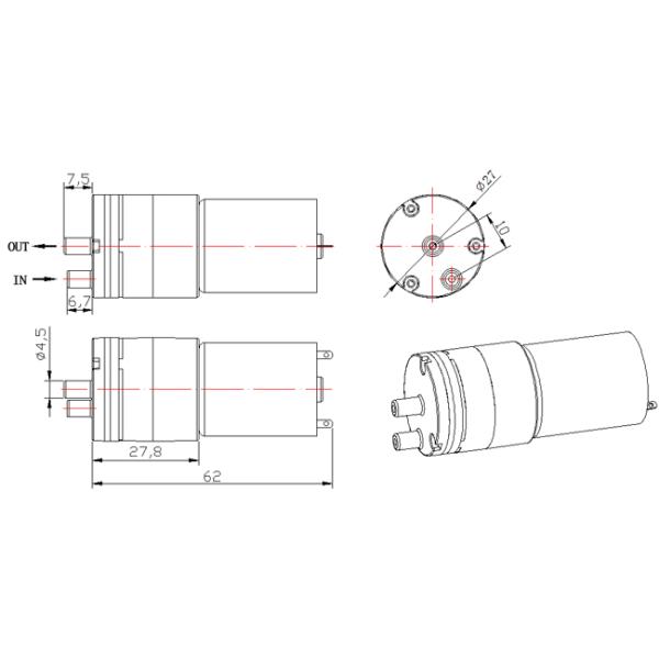 2.8L/M -60kpa Vacuum Brush DC 3V Mini Diaphragm Air Pump Low Heat For Gas