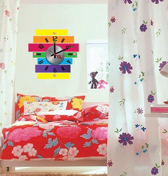 Nontoxic Novelty Home Decor Designer Wall Sticker Clocks 10D048 