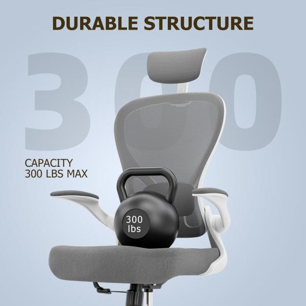 Ergonomic Home Office Desk Chair Customizable Modern Swivel Chair with Flip-up Arms