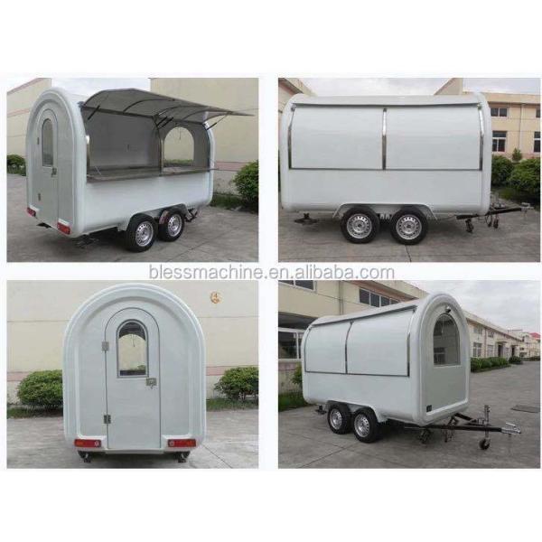 85kms long distance outdoor fast food trailer with durable stainless steel worktable