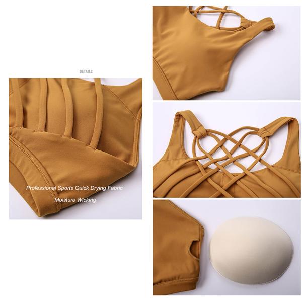 Нагая чувствуя задняя часть Breathable бюстгальтера спорт женщин перекрестная со съемной пусковой площадкой