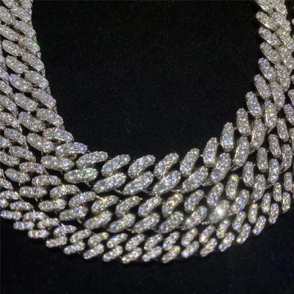 Хмель изготовленных на заказ ювелирных изделий цепного браслета связи Moissanite кубинських стерлинговый серебряный тазобедренный для женщин