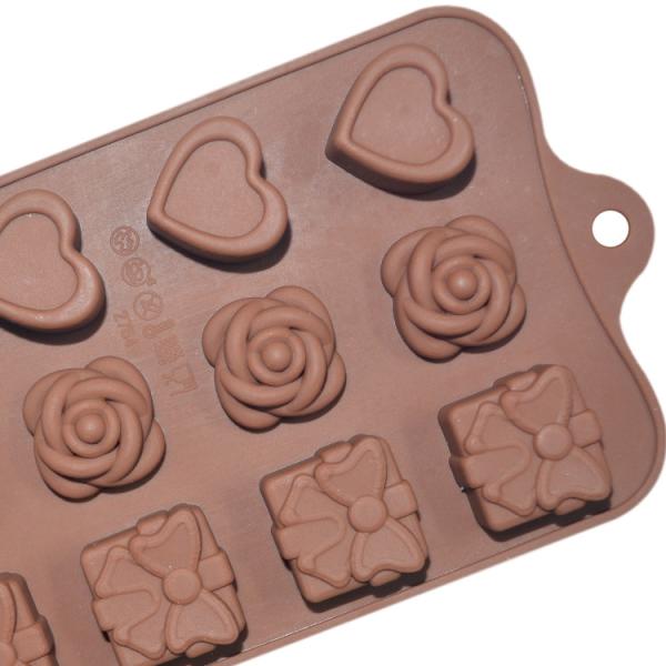 Bolo feito sob encomenda de Rose Heart Shaped For Candy dos moldes do chocolate do silicone