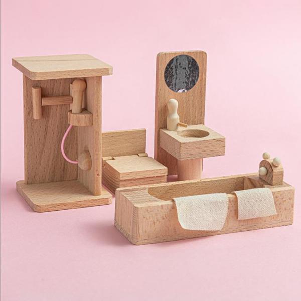 Деревянная мебель таблицы столовой кукольного домика для образования подарка ребенк