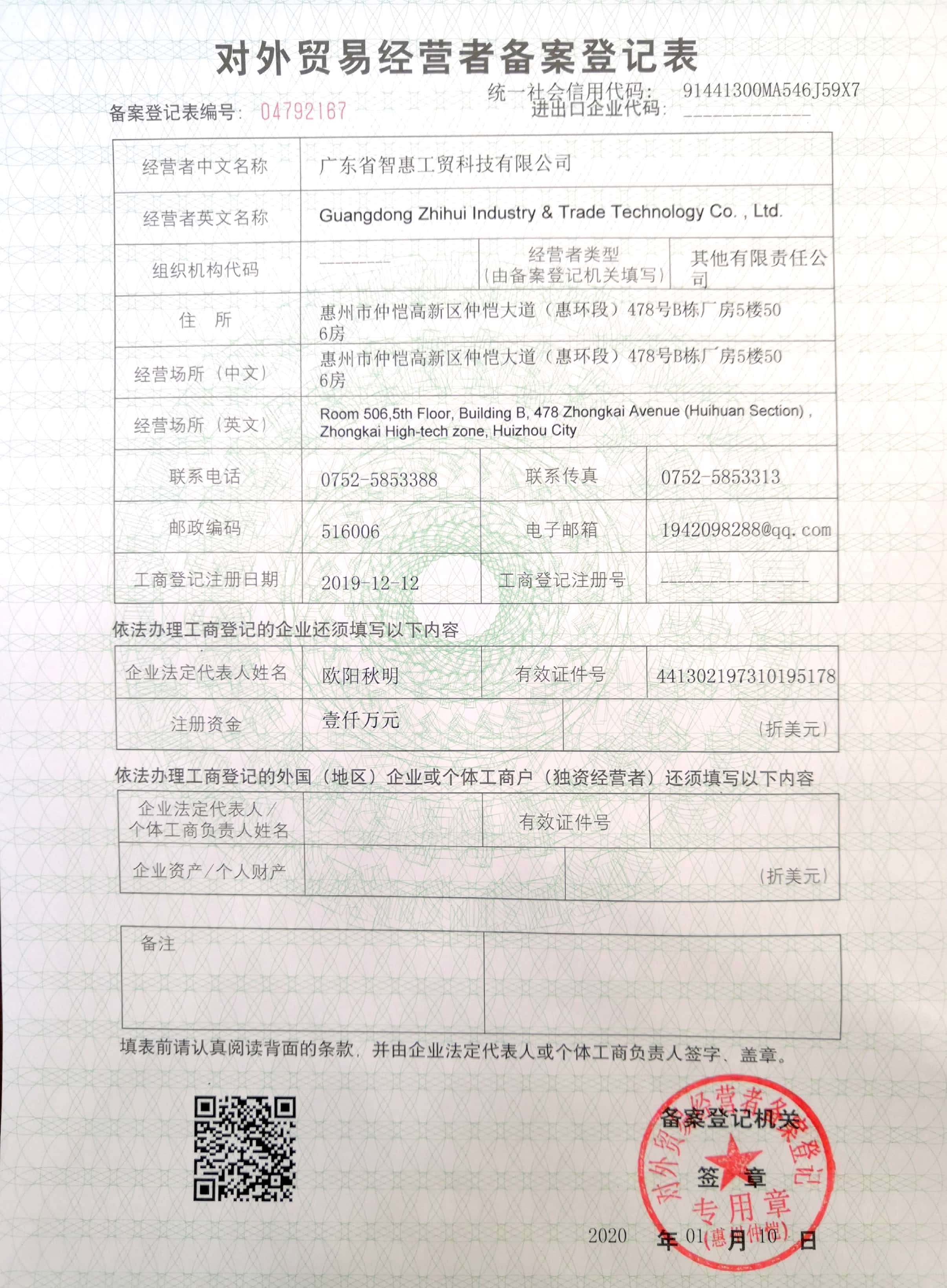 Guangdong Zhihui Industry & Trade Technology Co., Ltd. Сертификации