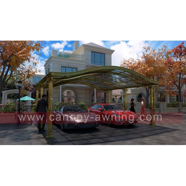 luxury rome style backyard polycarbonate aluminium park double cars shelter canopy awning cover carport for sale