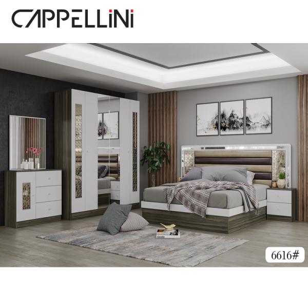 Wood Panel MDF Home Bedroom Furniture Full Set White Mattress Customized