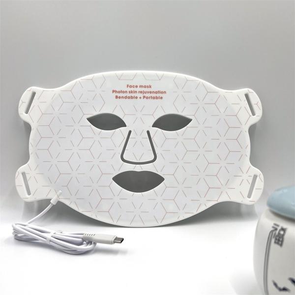 Portable Silicone LED Face Mask Skin Care 4 Color Firming Wrinkle Remover for Neck/Throat